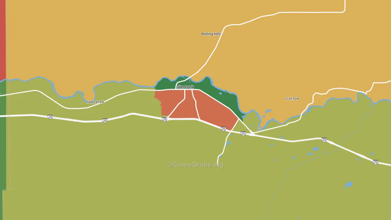Glenrock, WY Map of Assault Rates
