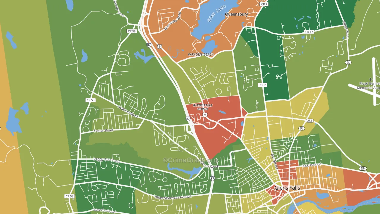 Glens Falls North, NY Map of Assault Rates