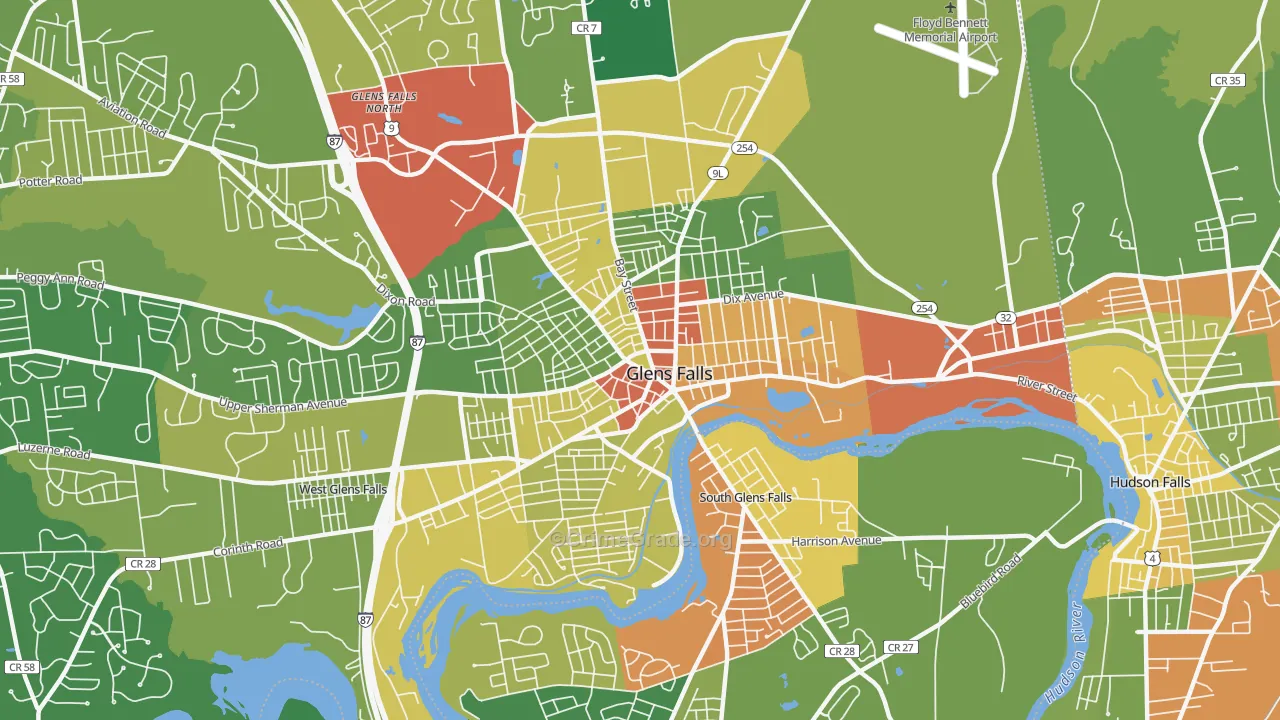 Glens Falls, NY Map of Assault Rates
