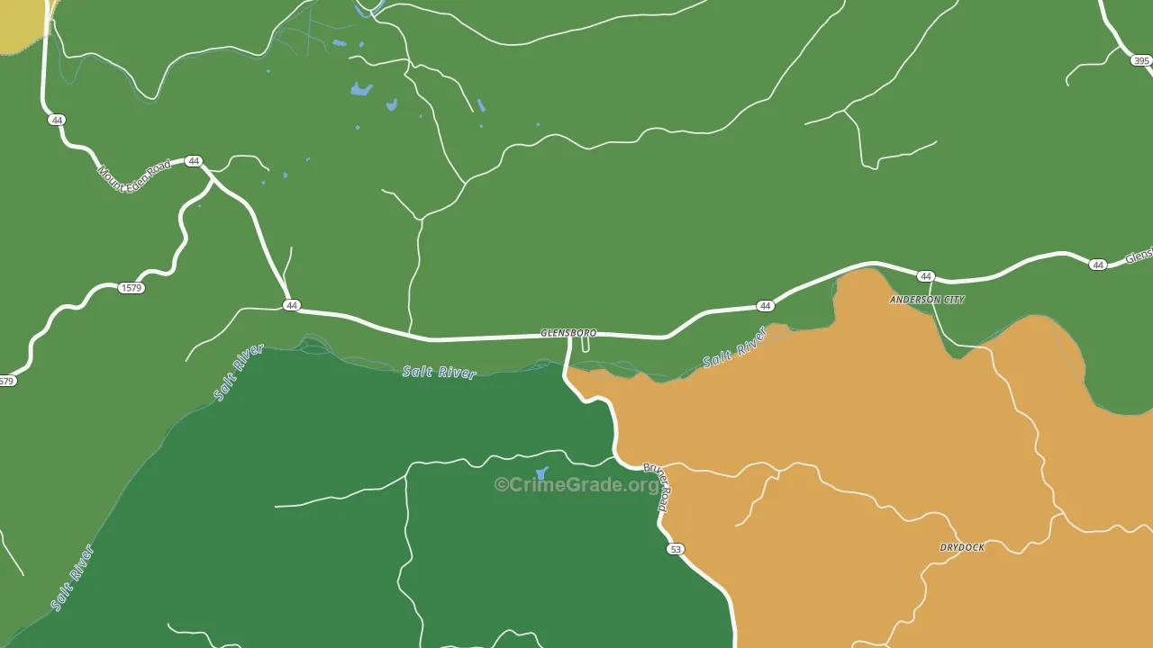 Glensboro, KY Map of Assault Rates
