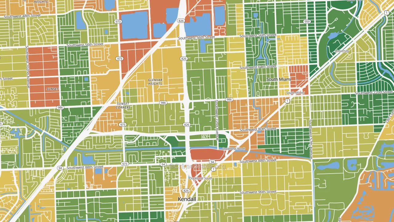 Glenvar Heights, FL Map of Assault Rates