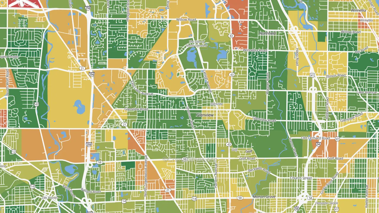Glenview, IL Map of Assault Rates