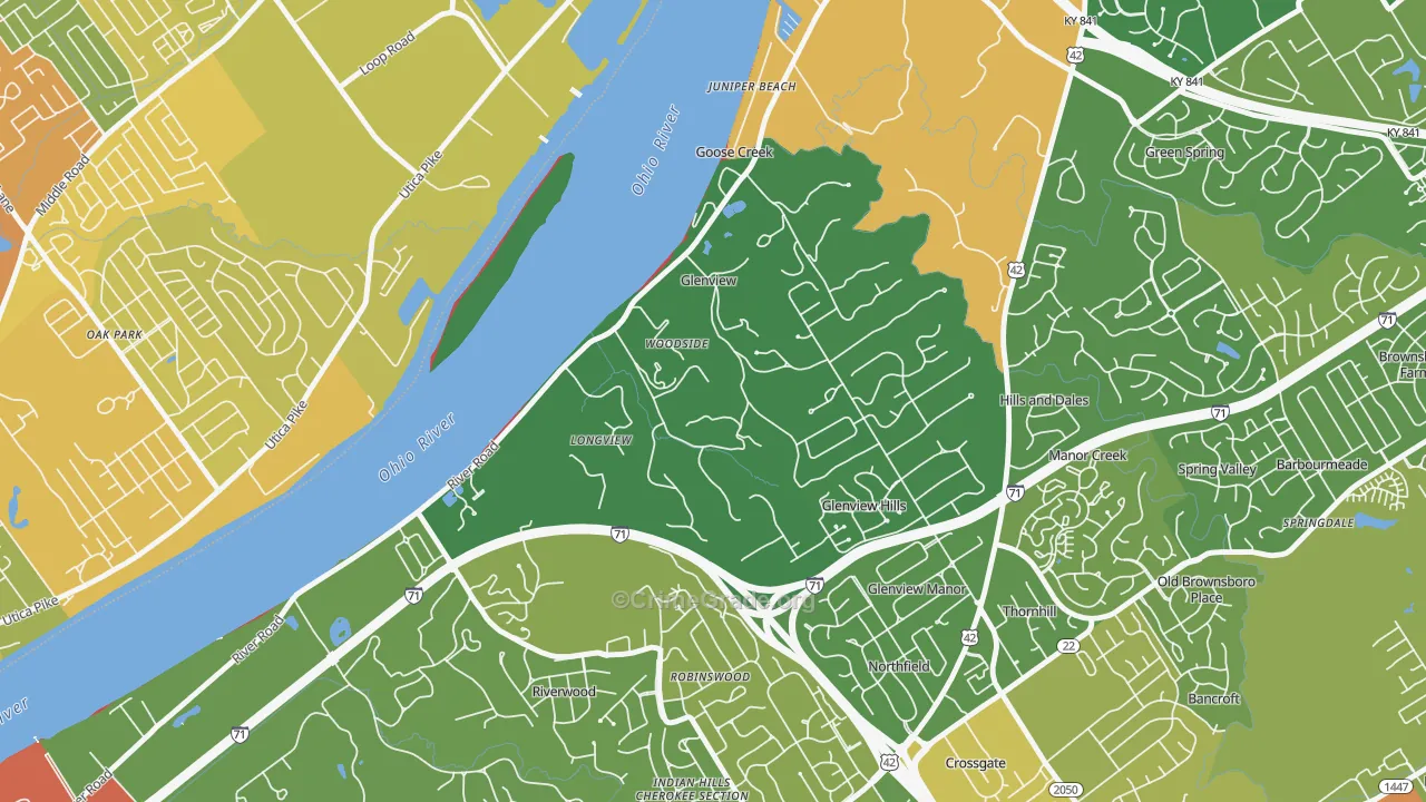 Glenview, KY Map of Assault Rates