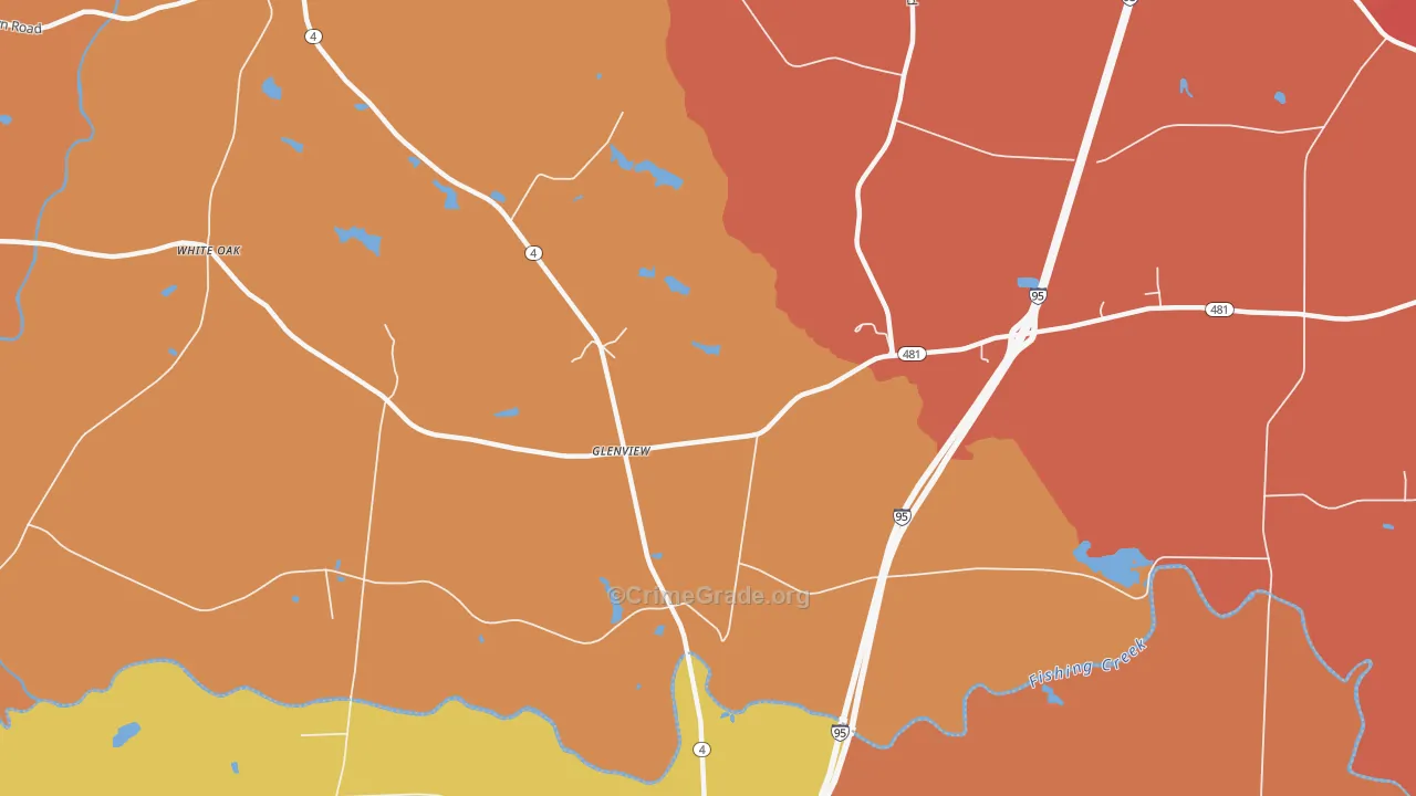 Glenview, NC Map of Assault Rates