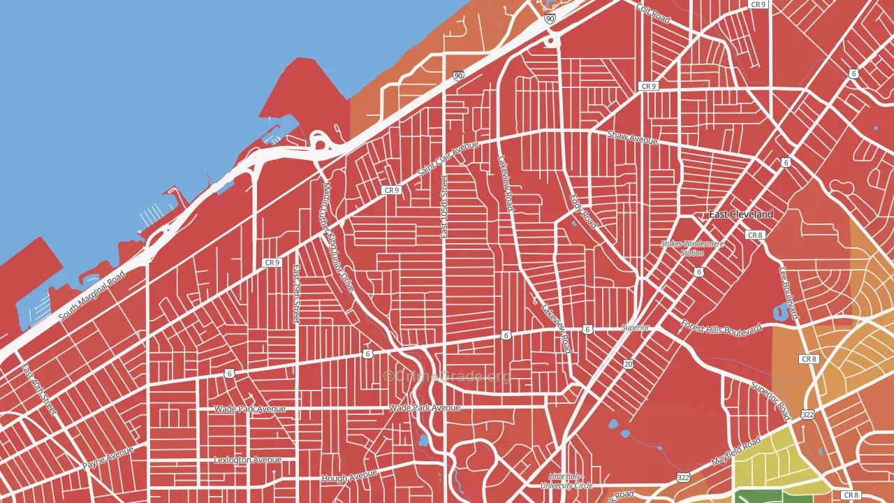 Glenville, Cleveland, OH Map of Assault Rates