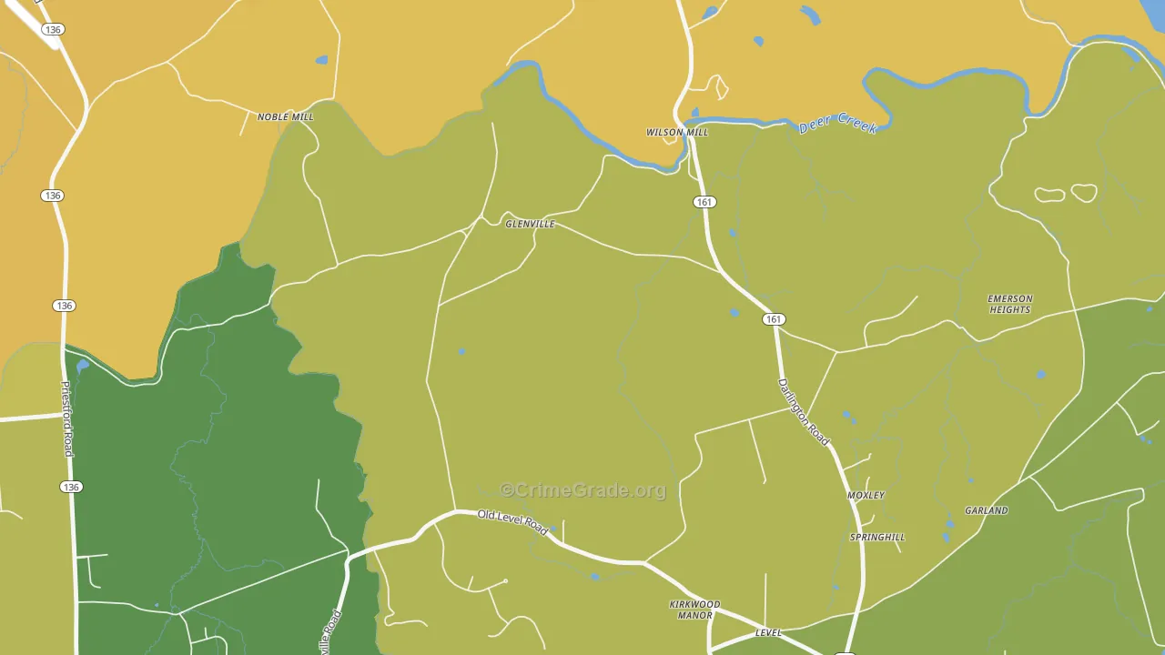 Glenville, MD Map of Assault Rates
