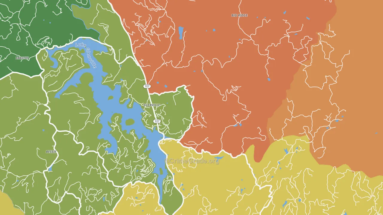 Glenville, NC Map of Assault Rates