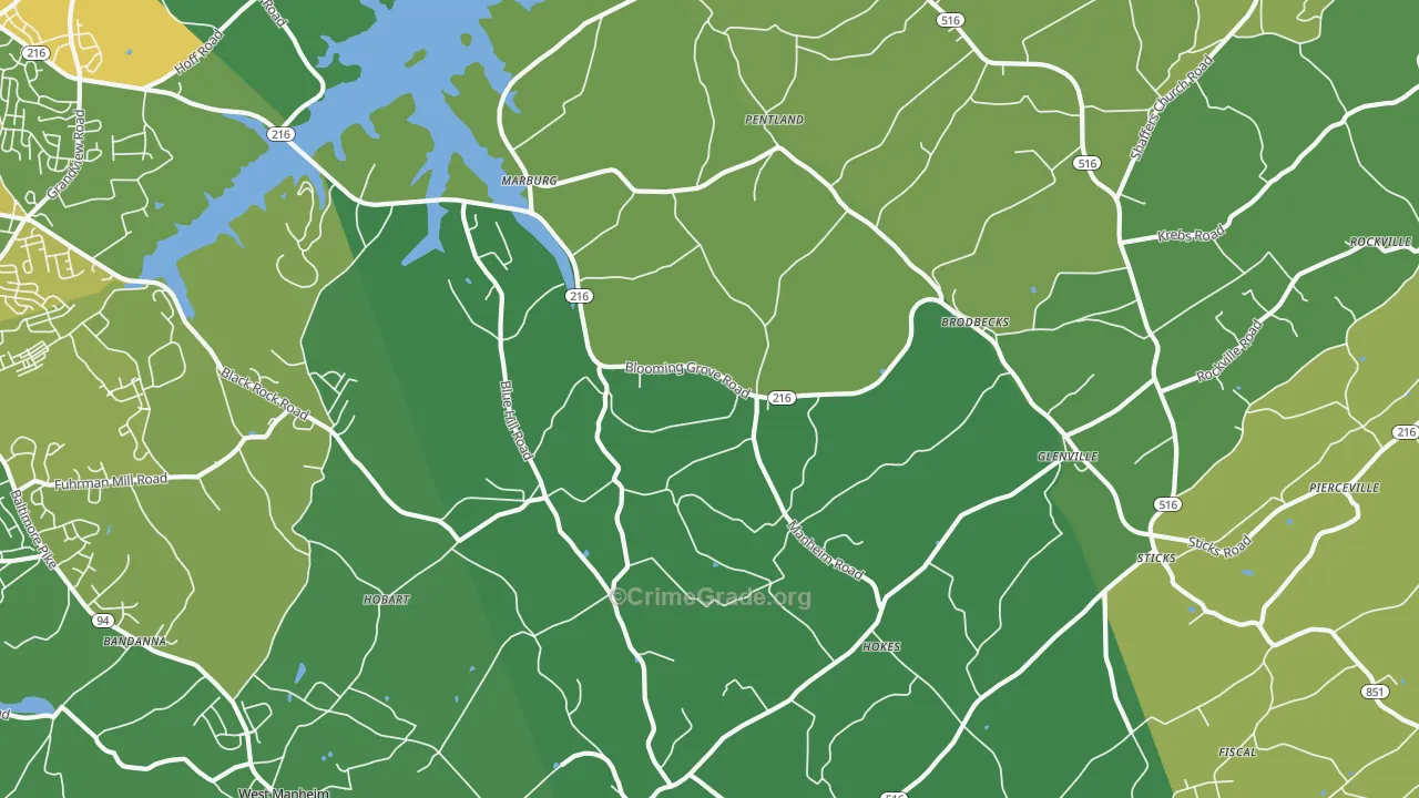 Glenville, PA Map of Assault Rates