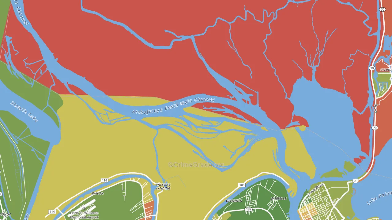 Glenwild, LA Map of Assault Rates