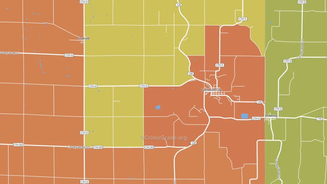 Glenwood City, WI Map of Assault Rates