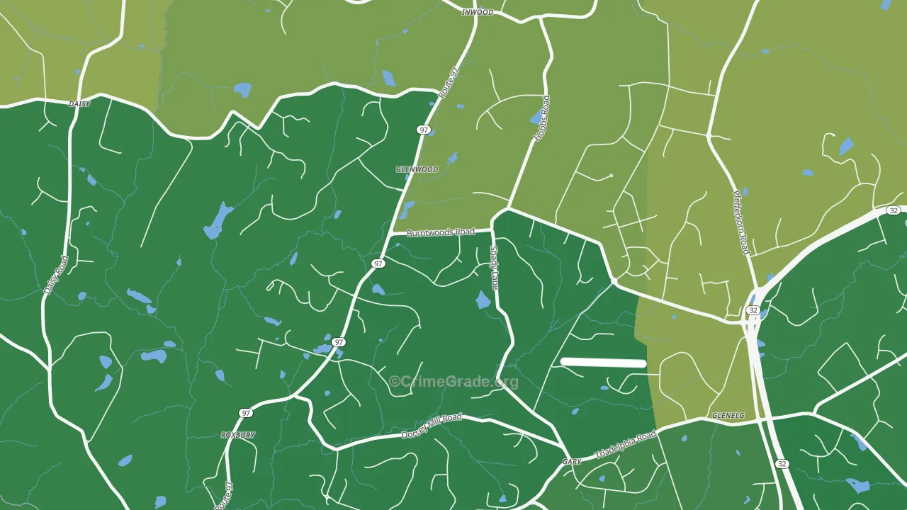 Glenwood, MD Map of Assault Rates