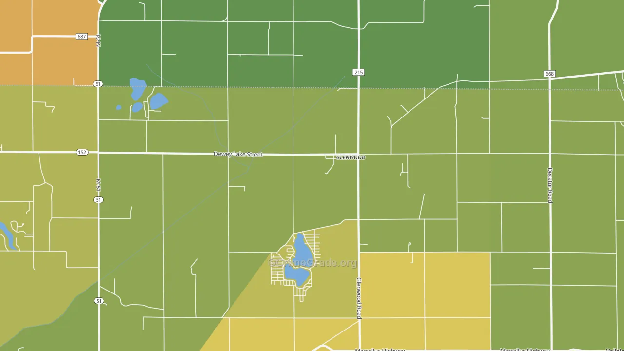Glenwood, MI Map of Assault Rates