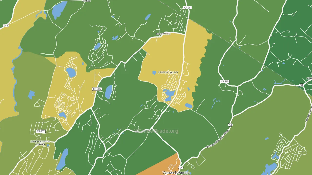 Glenwood, NJ Map of Assault Rates