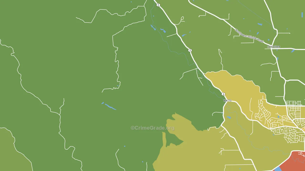 Glenwood, OR Map of Assault Rates