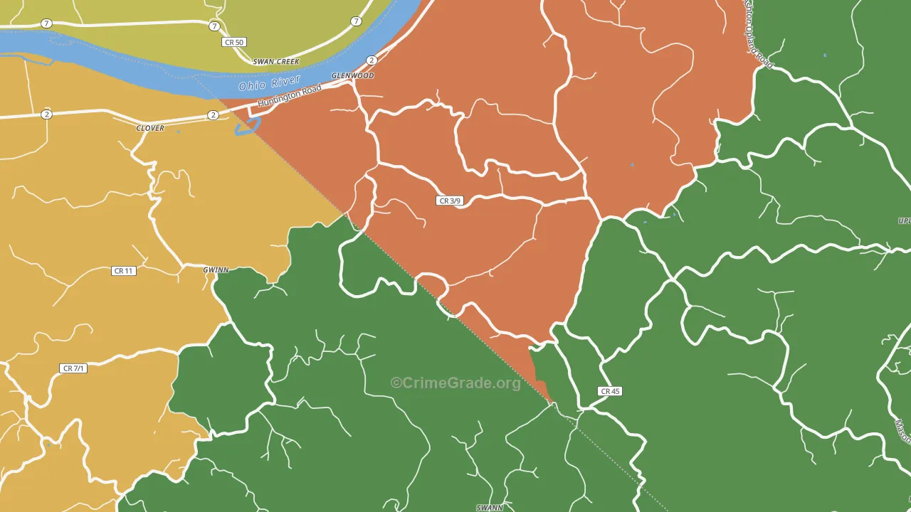 Glenwood, WV Map of Assault Rates