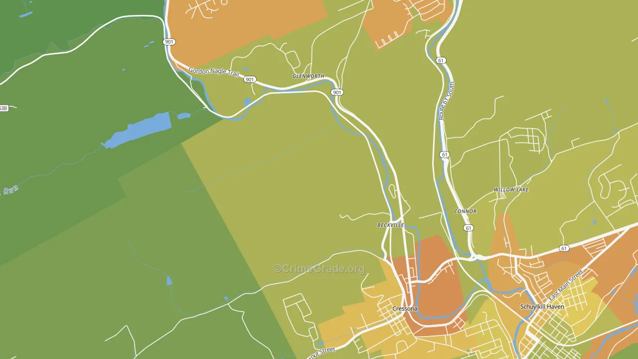 Glenworth, PA Map of Assault Rates