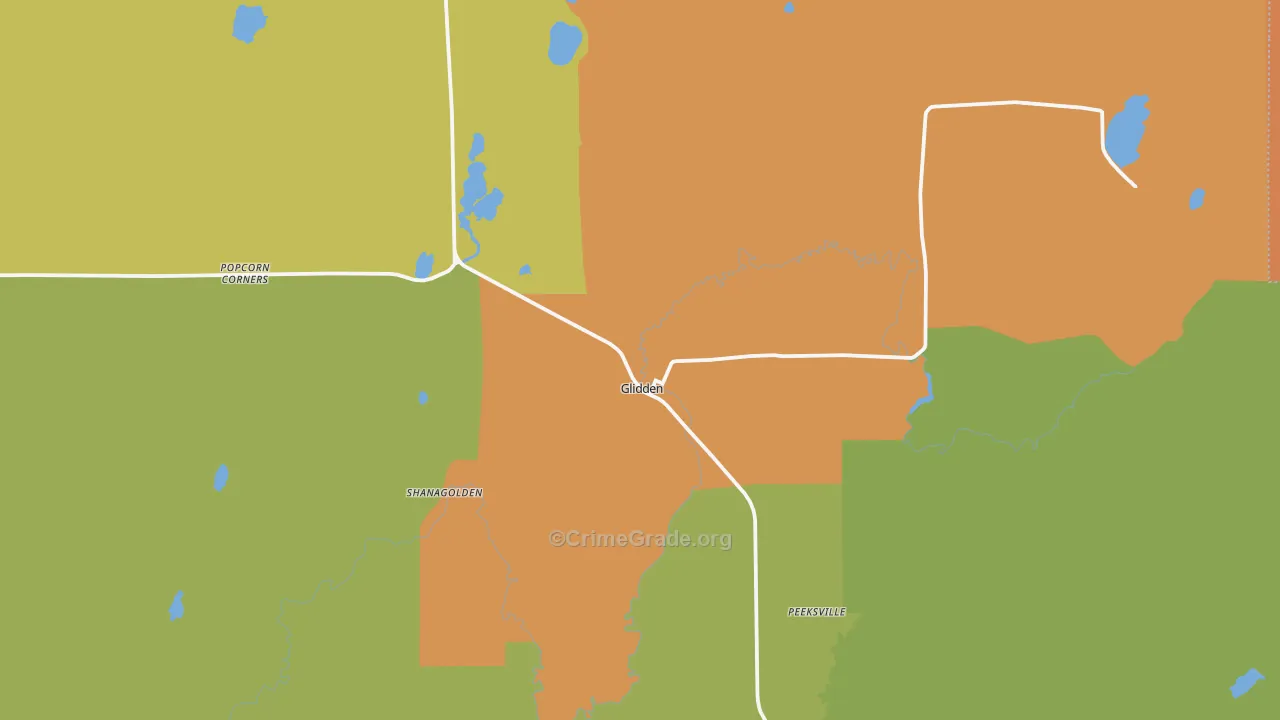Glidden, WI Map of Assault Rates