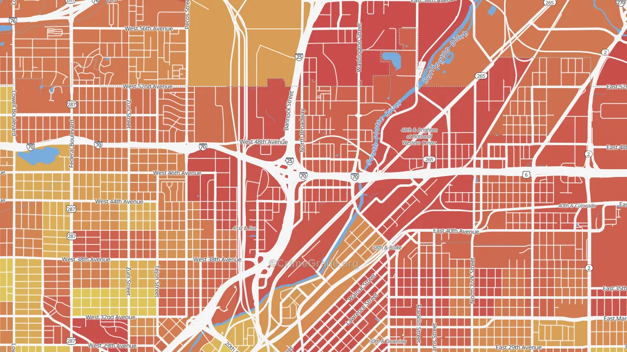 Globeville, Denver, CO Map of Assault Rates