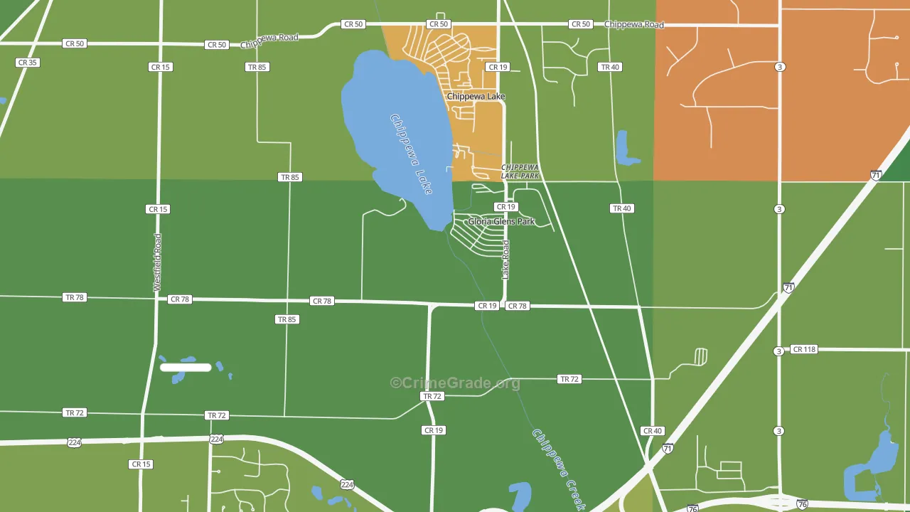 Gloria Glens Park, OH Map of Assault Rates