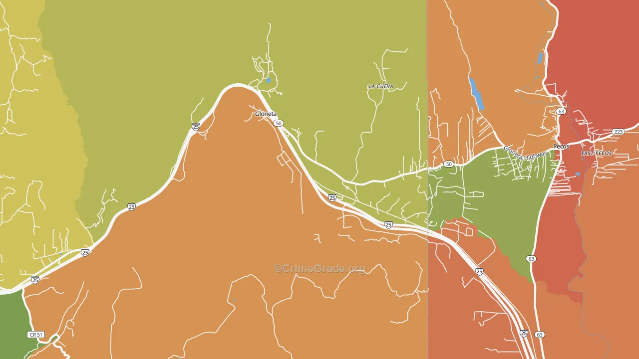 Glorieta, NM Map of Assault Rates
