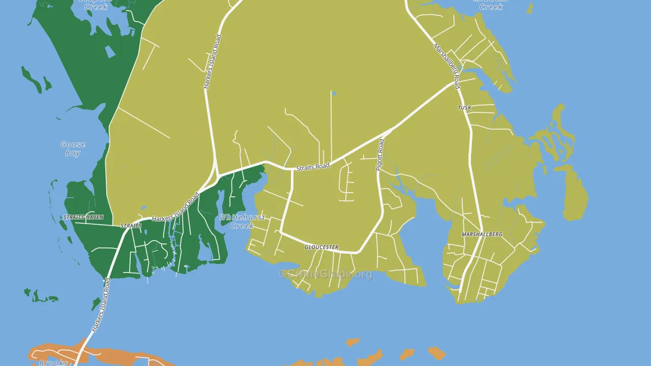Gloucester, NC Map of Assault Rates