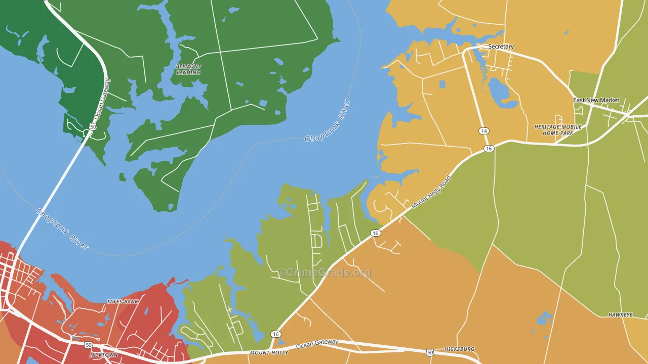 Gluckheim, MD Map of Assault Rates