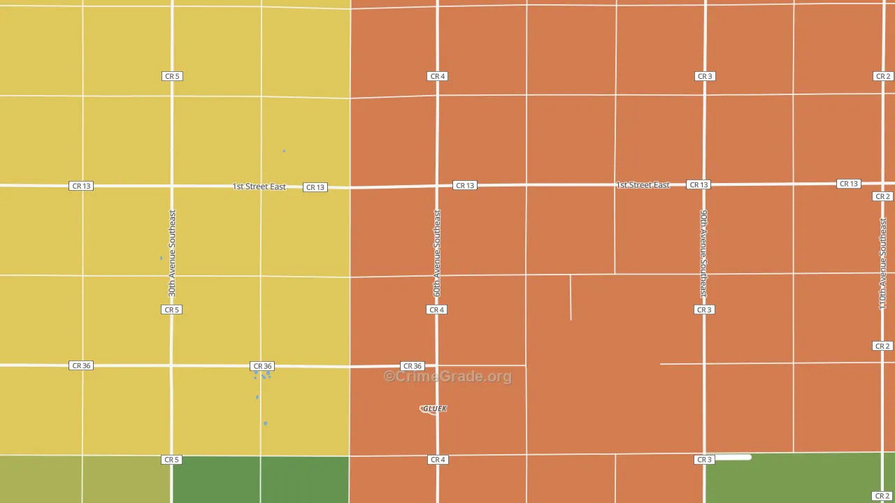Gluek, MN Map of Assault Rates