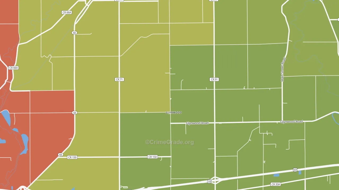 Glynwood, OH Map of Assault Rates