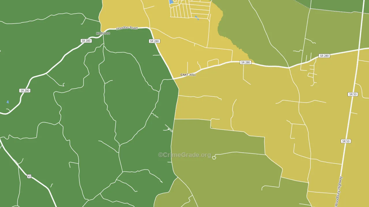 Gnat Hill, TN Map of Assault Rates