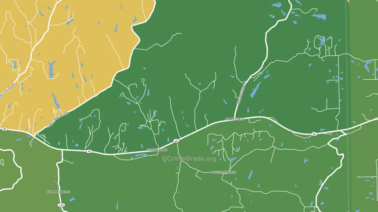 Gnaw Bone, IN Map of Assault Rates