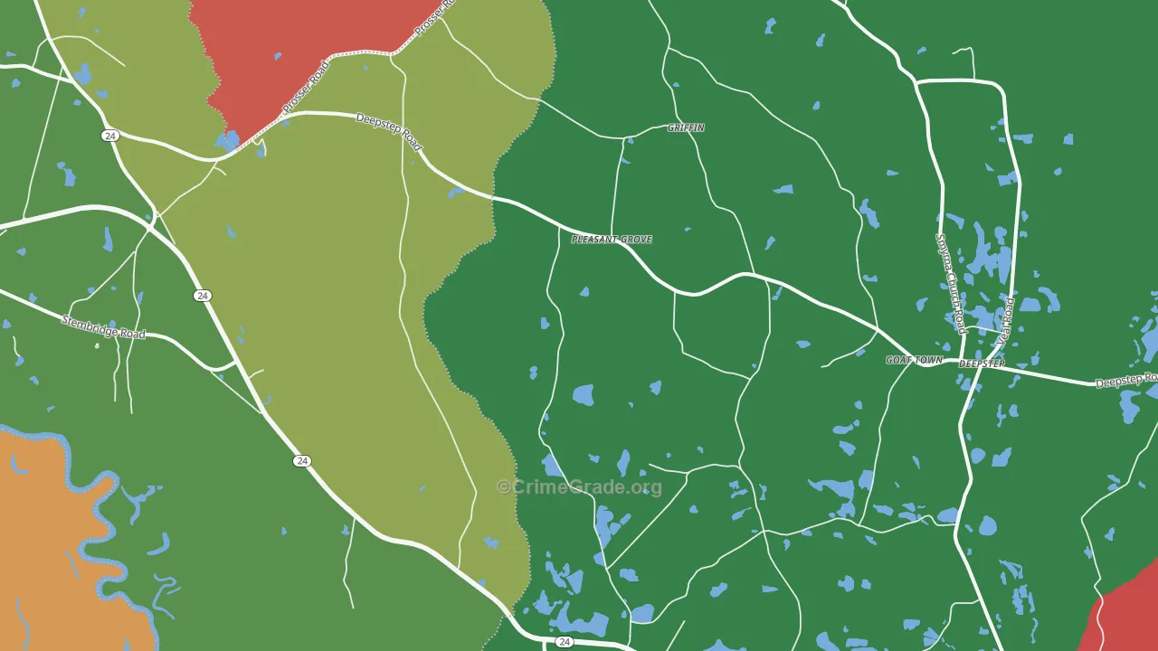 Goat Town, GA Map of Assault Rates