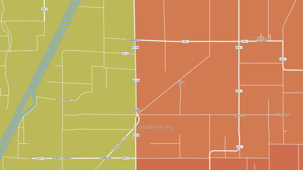 Gobler, MO Map of Assault Rates