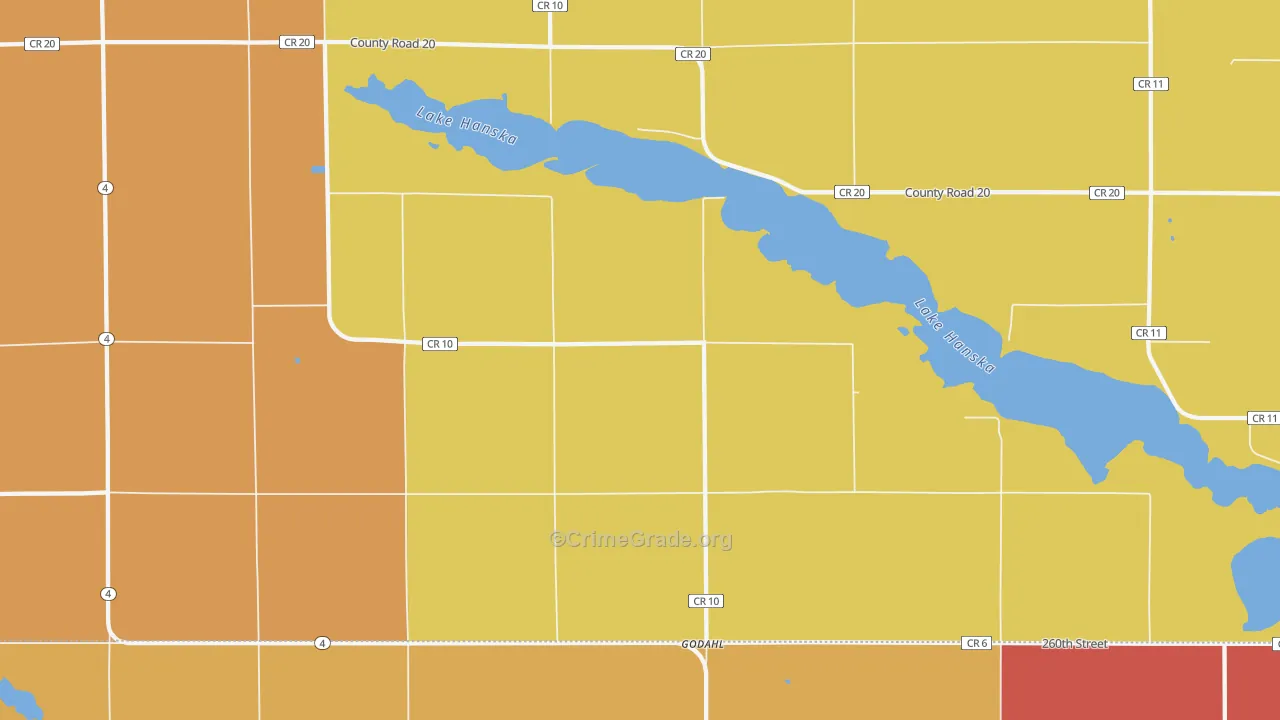 Godahl, MN Map of Assault Rates