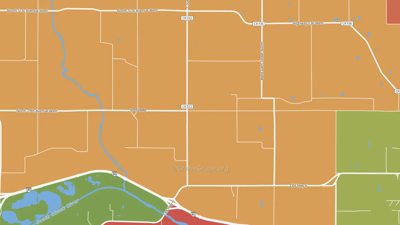 Goddard, IA Map of Assault Rates