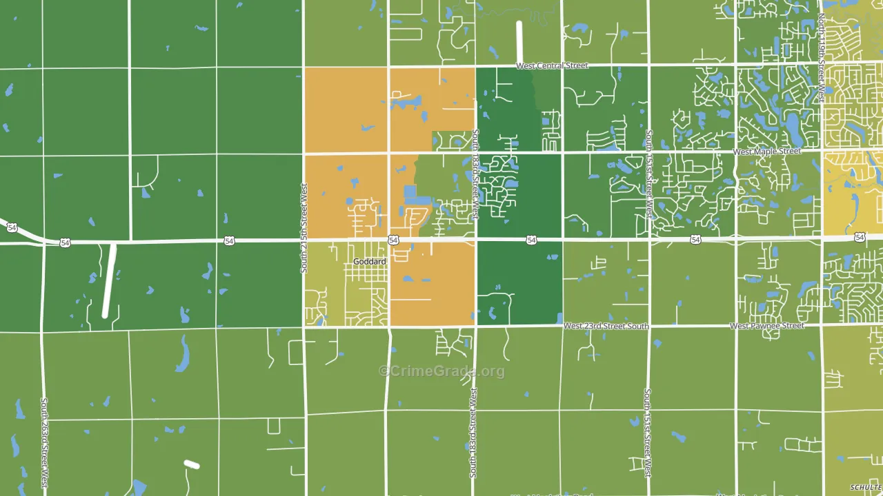 Goddard, KS Map of Assault Rates