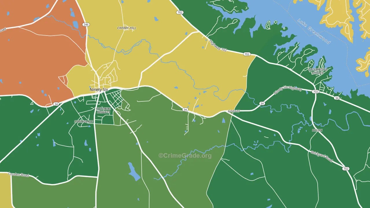 Godsey, SC Map of Assault Rates