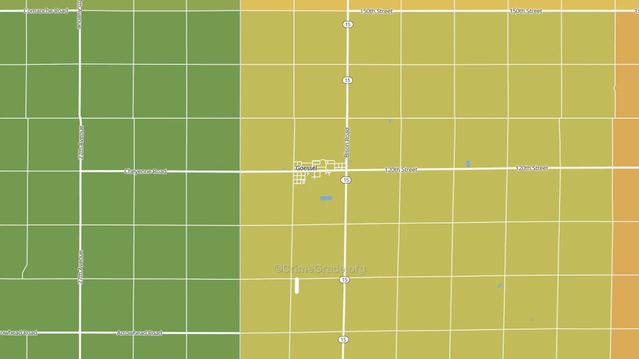 Goessel, KS Map of Assault Rates