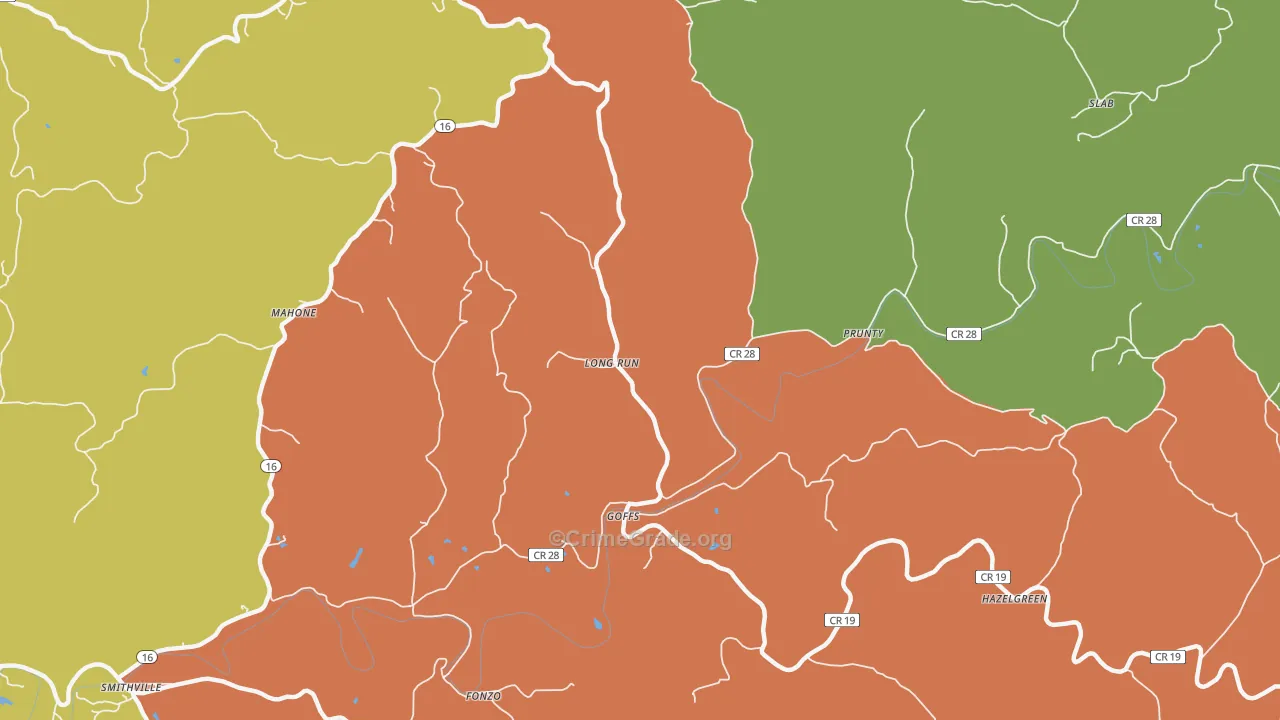 Goffs, WV Map of Assault Rates