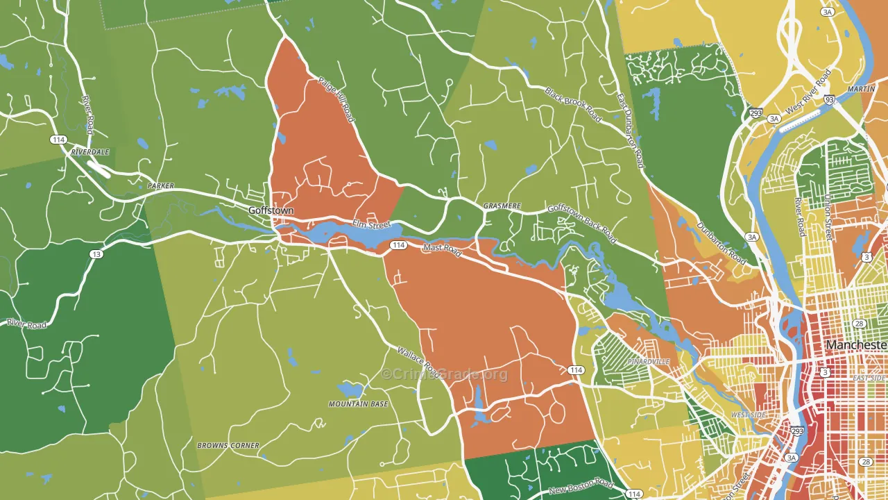 Goffstown, NH Map of Assault Rates