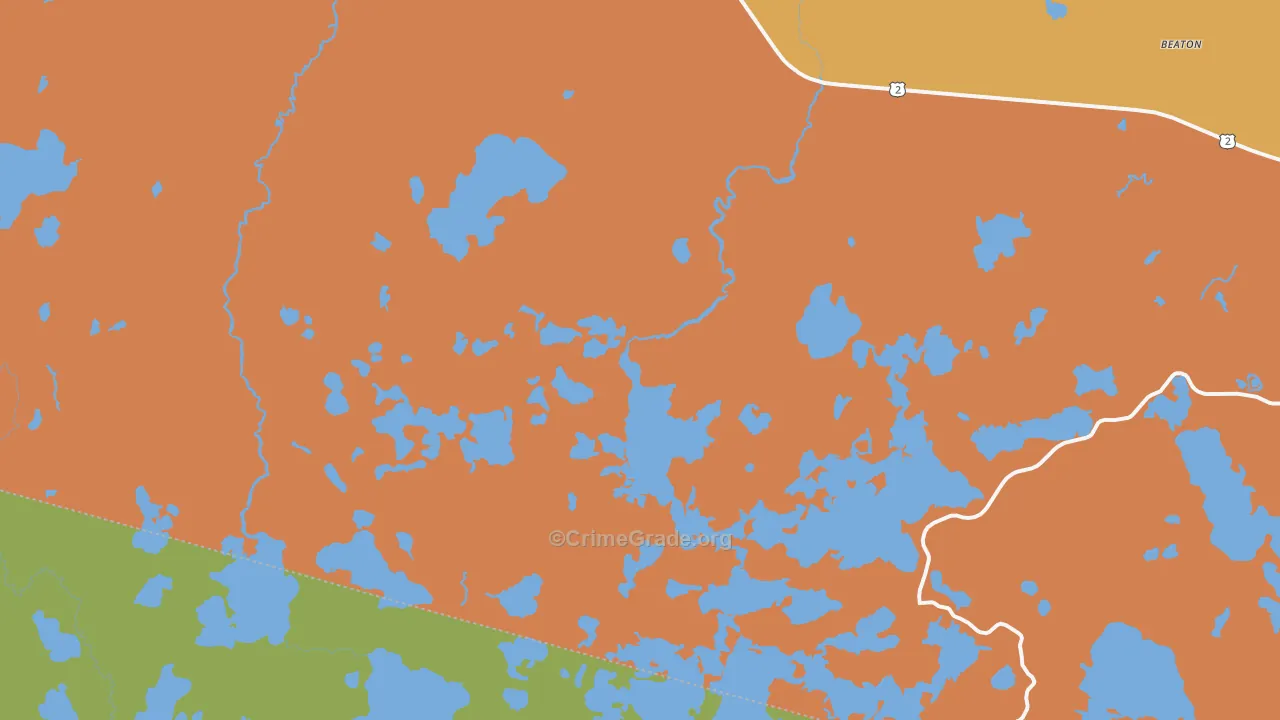 Gogebic, MI Map of Assault Rates