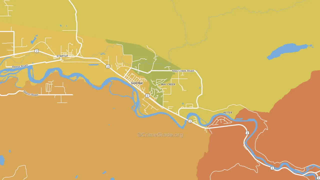 Gold Bar, WA Map of Assault Rates