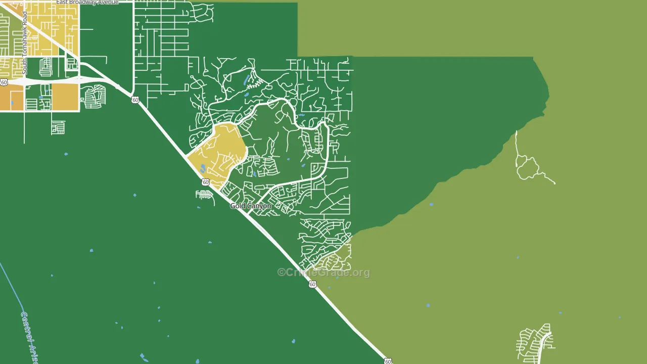 Gold Canyon, AZ Map of Assault Rates