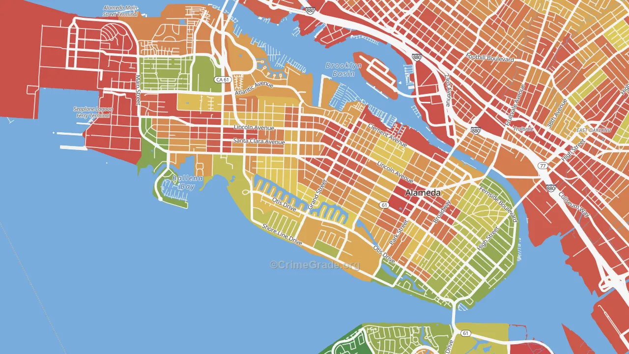 Gold Coast, Alameda, CA Map of Assault Rates