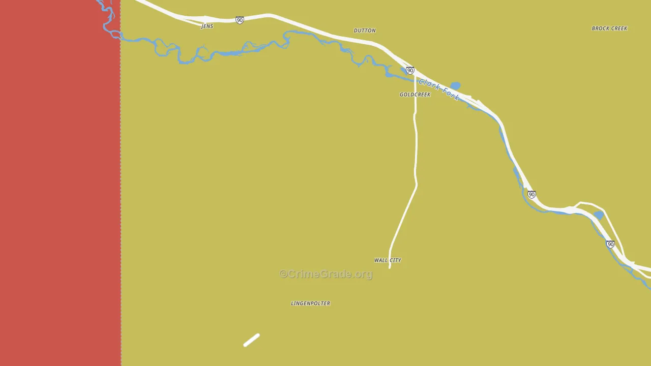Gold Creek, MT Map of Assault Rates