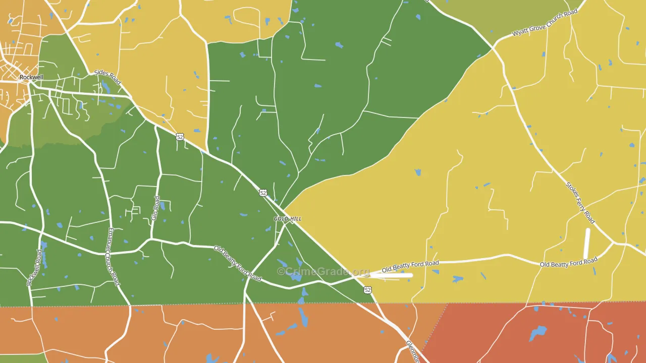 Gold Hill, NC Map of Assault Rates