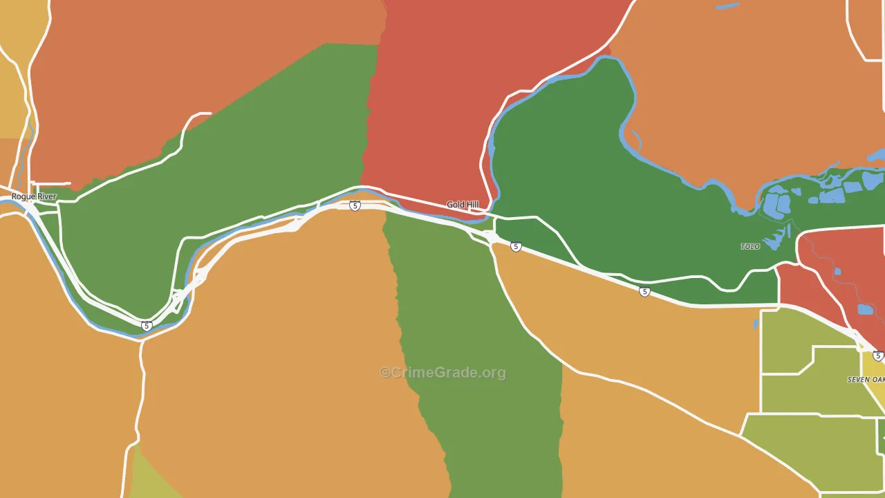 Gold Hill, OR Map of Assault Rates
