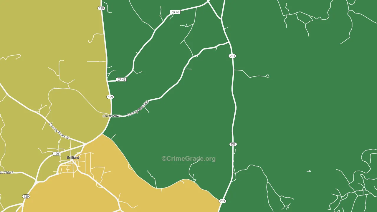 Gold Mine, AL Map of Assault Rates
