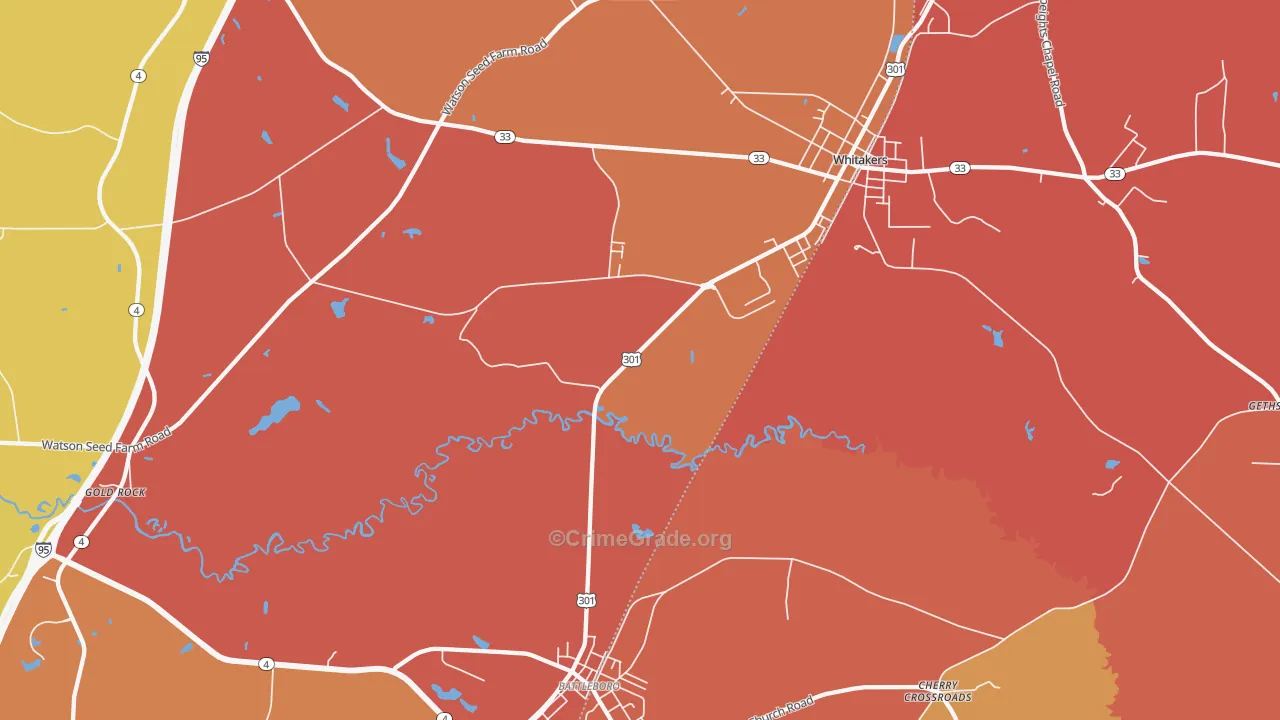 Gold Rock, NC Map of Assault Rates