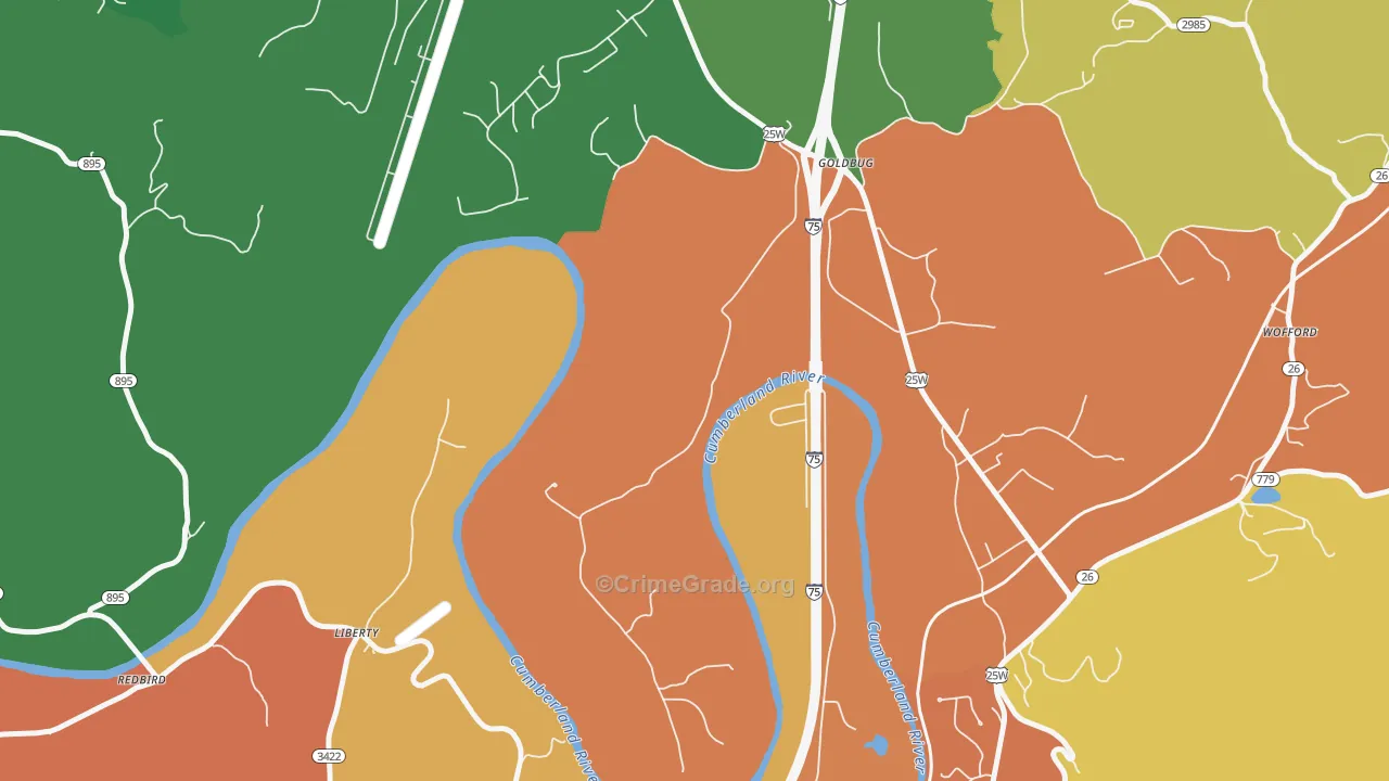 Goldbug, KY Map of Assault Rates