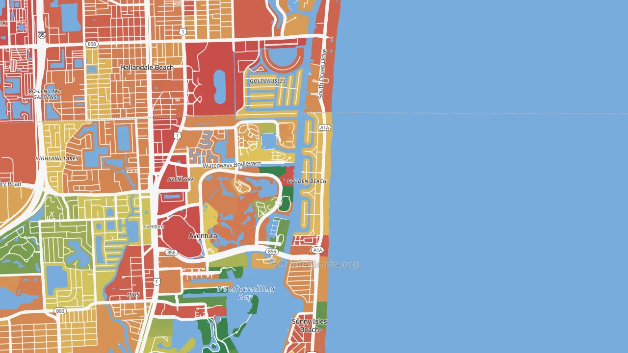 Golden Beach, FL Map of Assault Rates